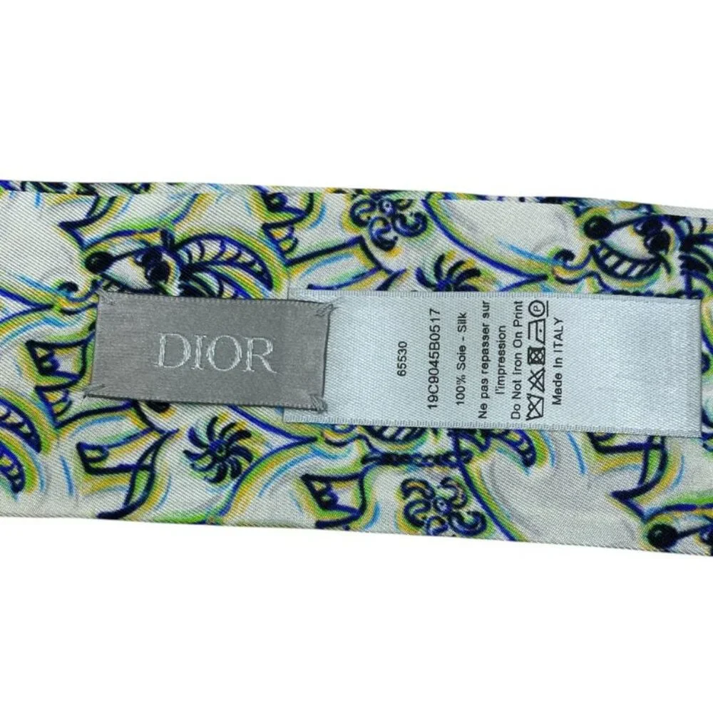 Dior Scarf Twill Scarf Silk Twill White Christian